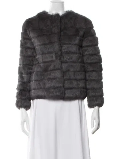 Pre-owned Fur Faux   Jacket In Gray