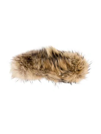 Pre-owned Fur Faux  Headband In Neutral