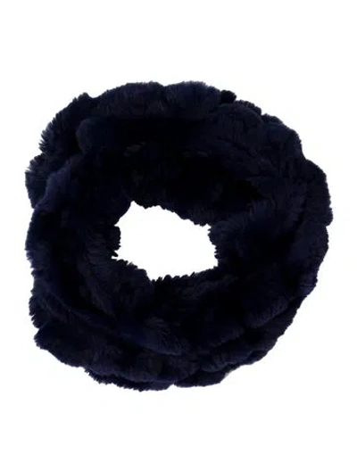 Pre-owned Fur Faux  Infinity Scarf In Blue