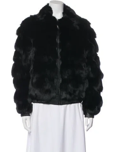 Pre-owned Fur Faux  Jacket In Black