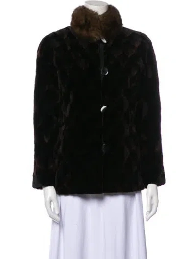 Pre-owned Fur Faux  Jacket In Black