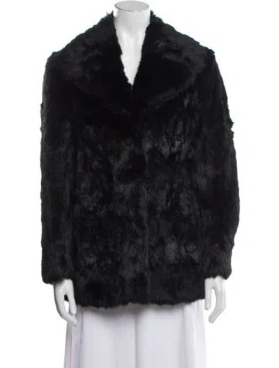 Pre-owned Fur Faux  Jacket In Black