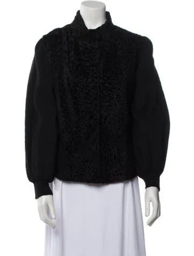 Pre-owned Fur Faux  Jacket In Black