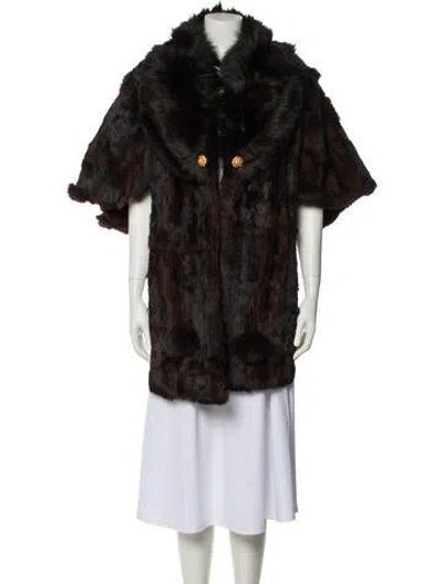 Pre-owned Fur Faux  Jacket In Black