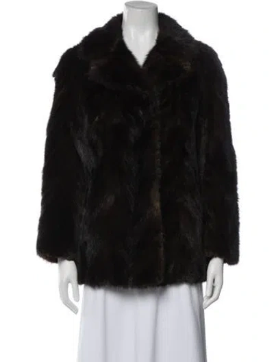 Pre-owned Fur Faux  Jacket In Black