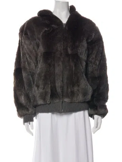 Pre-owned Fur Faux  Jacket In Black