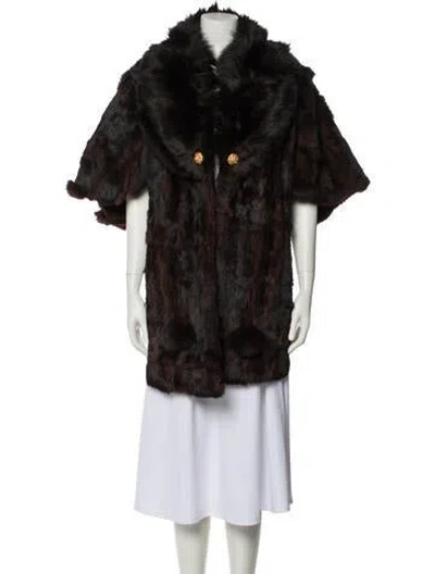 Pre-owned Fur Faux  Jacket In Black