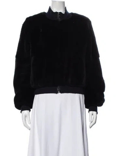 Pre-owned Fur Faux  Jacket In Black