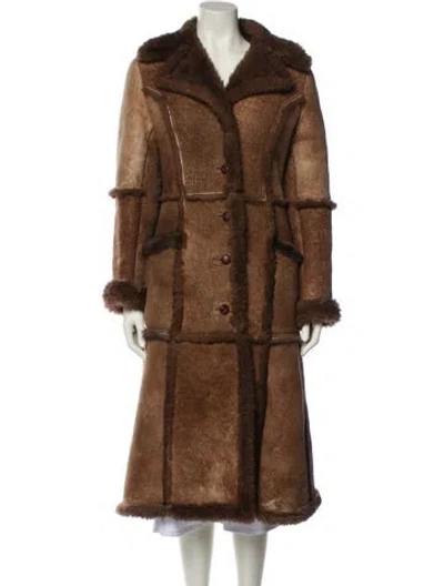Pre-owned Fur Faux  Jacket In Brown