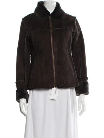 Pre-owned Fur Faux  Jacket In Brown