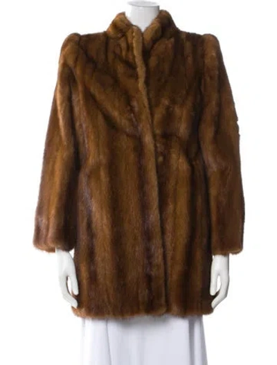 Pre-owned Fur Faux  Jacket In Brown