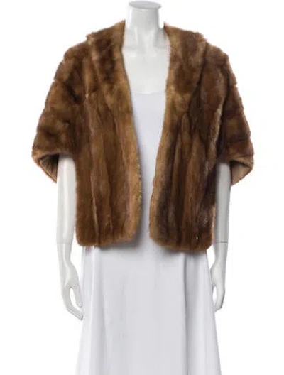Pre-owned Fur Faux  Jacket In Brown