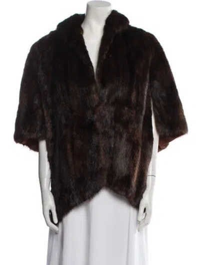 Pre-owned Fur Faux  Jacket In Brown