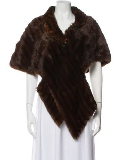 Pre-owned Fur Faux  Jacket In Brown