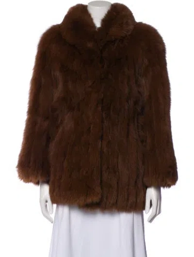 Pre-owned Fur Faux  Jacket In Brown