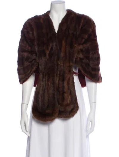 Pre-owned Fur Faux  Jacket In Brown