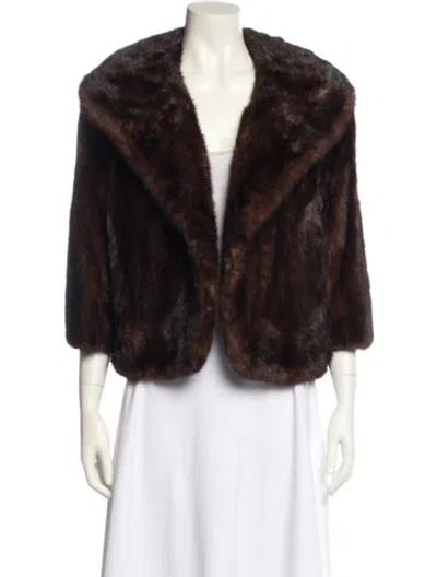 Pre-owned Fur Faux  Jacket In Brown