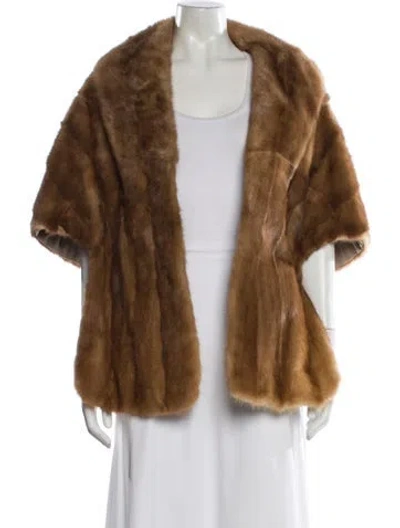 Pre-owned Fur Faux  Jacket In Brown