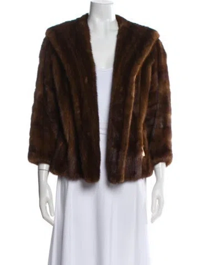 Pre-owned Fur Faux  Jacket In Brown