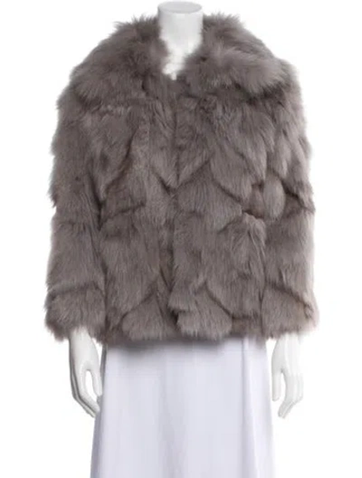 Pre-owned Fur Faux  Jacket In Gray