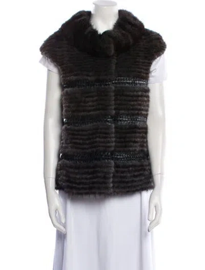 Pre-owned Fur Faux  Jacket In Gray