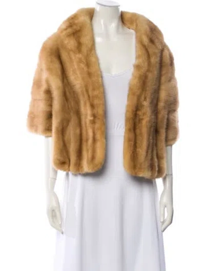 Pre-owned Fur Faux  Jacket In Neutral