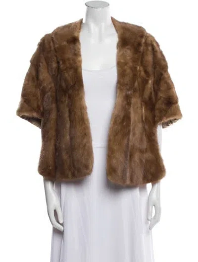 Pre-owned Fur Faux  Jacket In Neutral