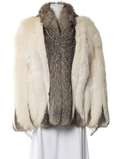 Pre-owned Fur Faux  Jacket In Neutral