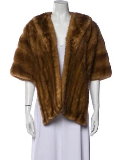 Pre-owned Fur Faux  Jacket In Neutral