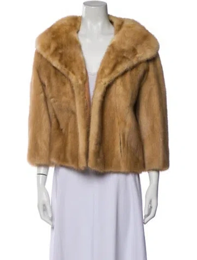 Pre-owned Fur Faux  Jacket In Neutral