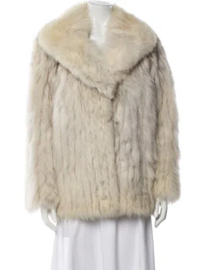 Pre-owned Fur Faux  Jacket In Neutral