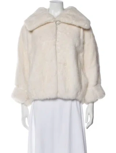 Pre-owned Fur Faux  Jacket In White