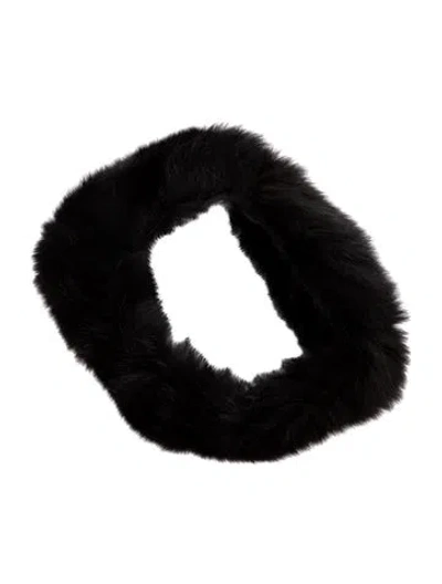 Pre-owned Fur Faux  Scarf In Black