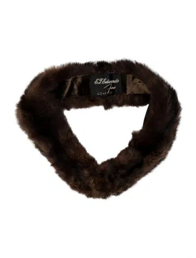 Pre-owned Fur Faux  Scarf In Brown