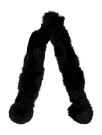 Pre-owned Fur Faux  Stole In Black