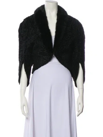 Pre-owned Fur Faux  Vest In Black