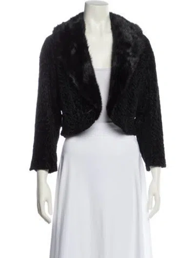 Pre-owned Fur Faux  Vest In Black