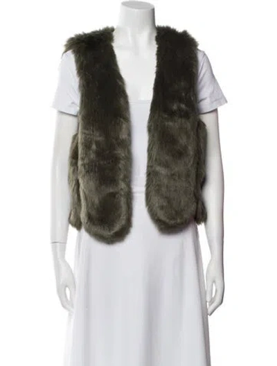 Pre-owned Fur Faux  Vest In Multi