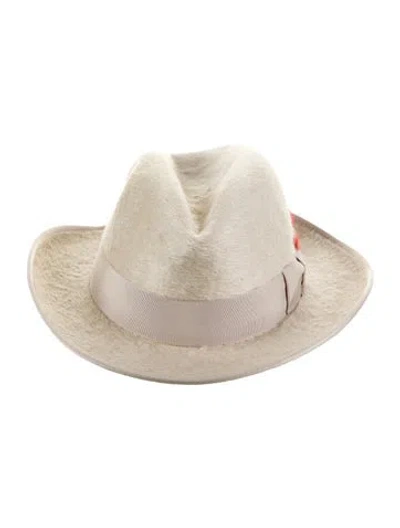 Pre-owned Fur Fedora Top Hat In Neutral