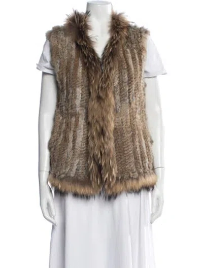 Pre-owned Fur Fox Animal Print  Jacket In Neutrals