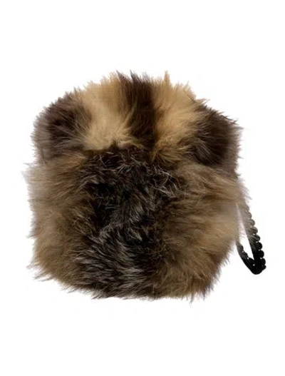 Pre-owned Fur Fox In Brown