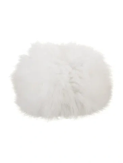 Pre-owned Fur Fox Cap In White
