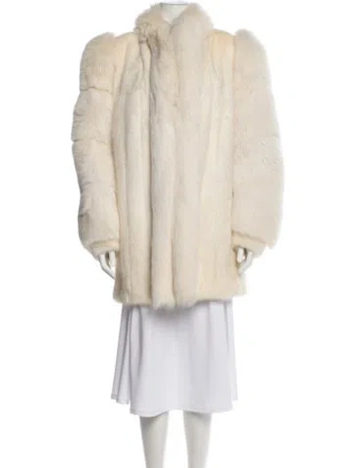 Pre-owned Fur Fox Coat In Neutral