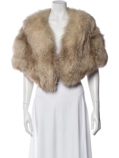 Pre-owned Fur Fox Coat In Neutral