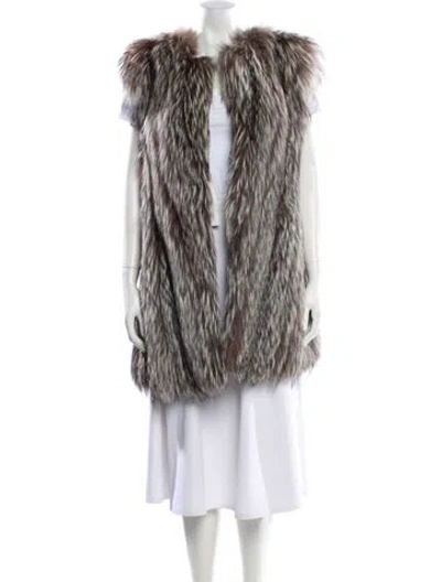 Pre-owned Fur Fox Faux  Coat In Multi