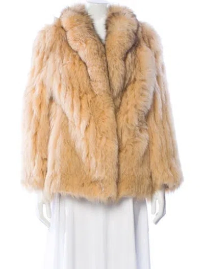 Pre-owned Fur Fox Faux  Jacket In Neutral