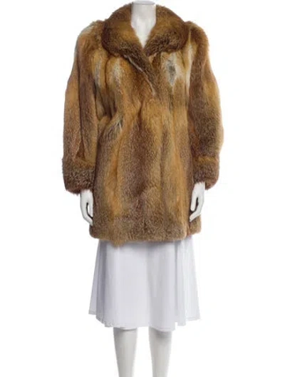 Pre-owned Fur Fox Fox Faux  Coat In Neutral