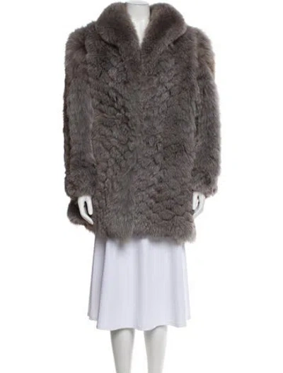 Pre-owned Fur Fox Fox  Coat In Gray