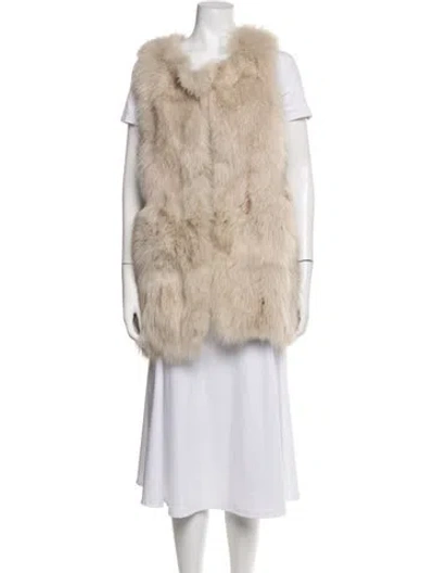 Pre-owned Fur Fox Fox  Jacket In Neutrals