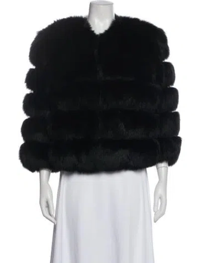 Pre-owned Fur Fox  Coat In Black